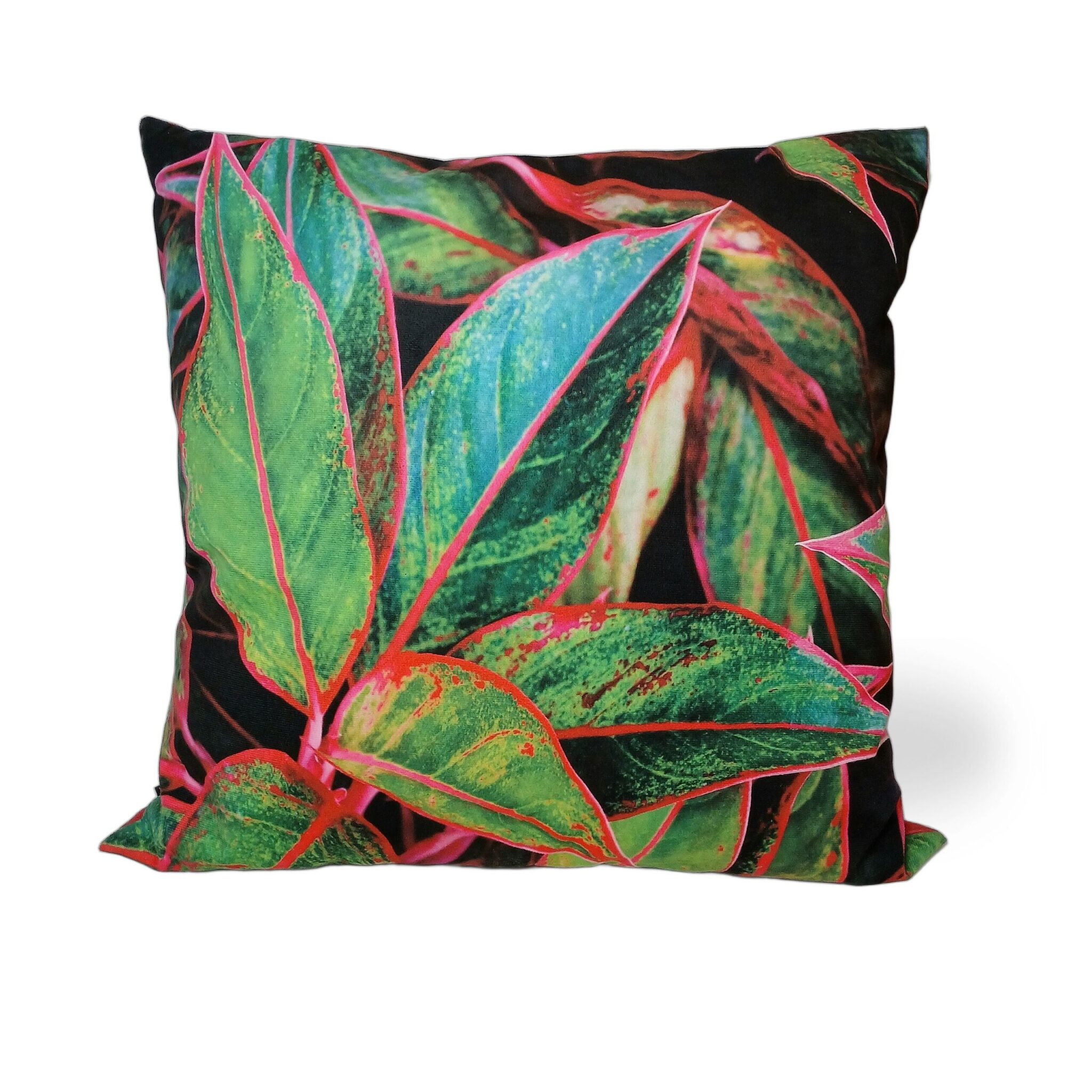 Almofada Estampada Tropical Folhagens Verdes