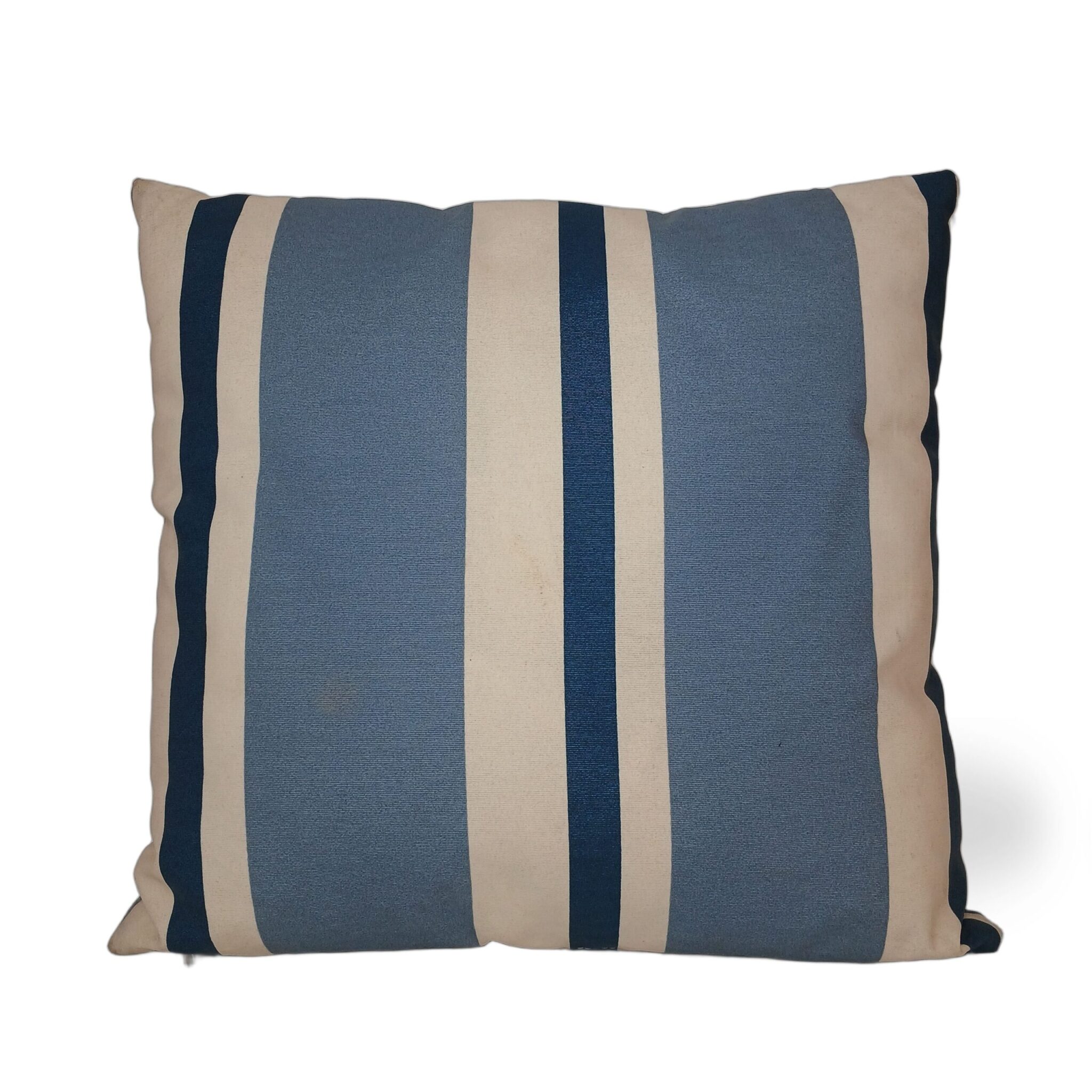 Almofada Decorativa Listrada Azul e Bege