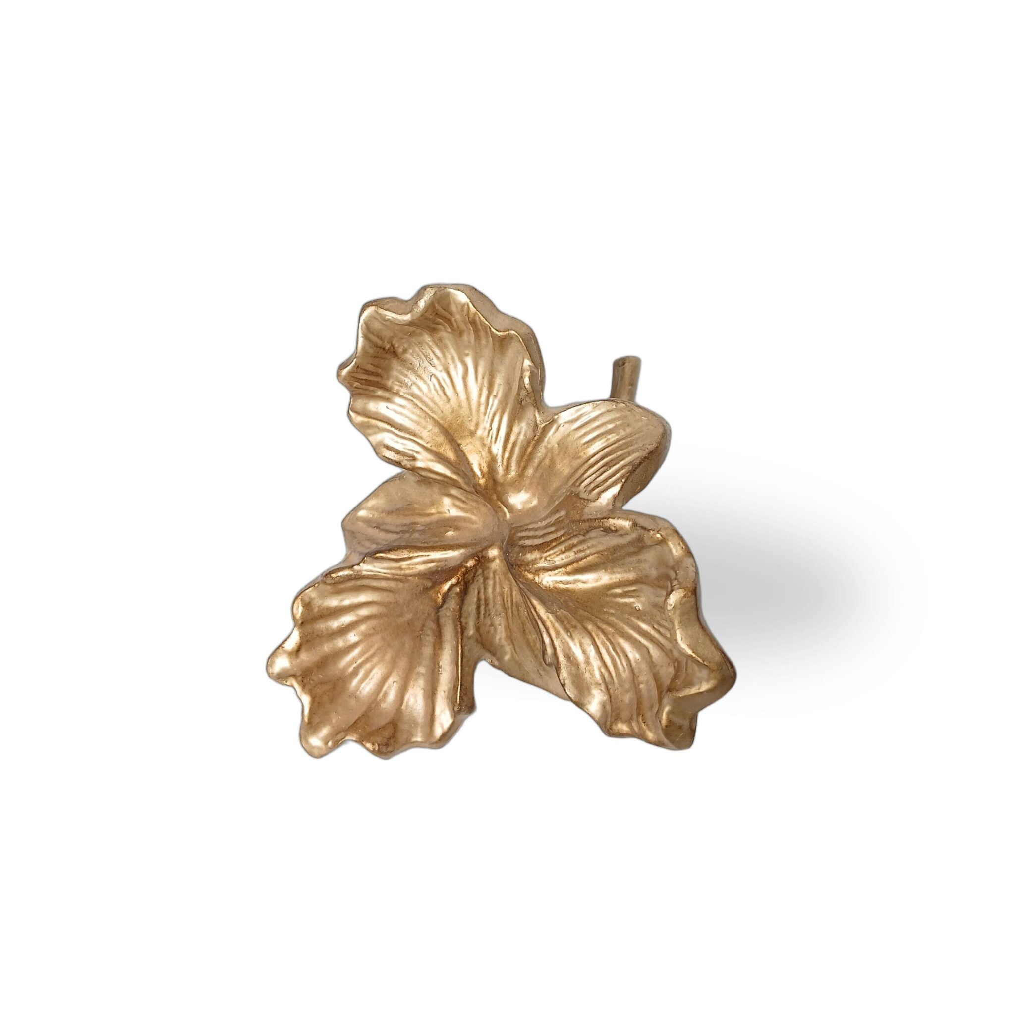 Escultura Flor em Resina Dourada